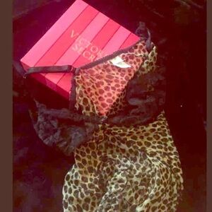 Victoria's Secret Leopard Print Chemise with Black Lace